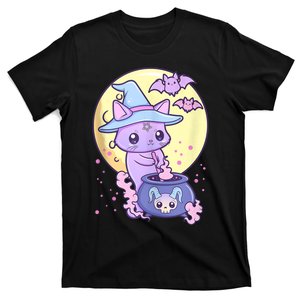 Kawaii Pastel Goth Cute Creepy Witch Cat Wicca T-Shirt