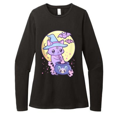 Kawaii Pastel Goth Cute Creepy Witch Cat Wicca Womens CVC Long Sleeve Shirt