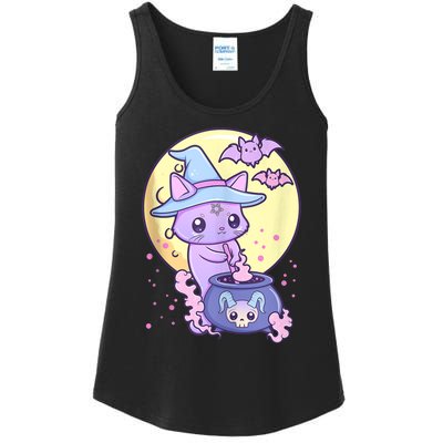 Kawaii Pastel Goth Cute Creepy Witch Cat Wicca Ladies Essential Tank