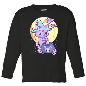 Kawaii Pastel Goth Cute Creepy Witch Cat Wicca Toddler Long Sleeve Shirt