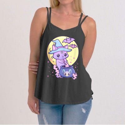 Kawaii Pastel Goth Cute Creepy Witch Cat Wicca Women's Strappy Tank