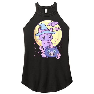 Kawaii Pastel Goth Cute Creepy Witch Cat Wicca Women's Perfect Tri Rocker Tank