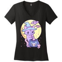 Kawaii Pastel Goth Cute Creepy Witch Cat Wicca Women's V-Neck T-Shirt