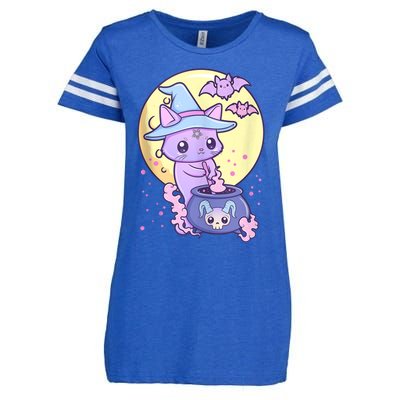 Kawaii Pastel Goth Cute Creepy Witch Cat Wicca Enza Ladies Jersey Football T-Shirt