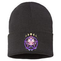 Kawaii Pastel Goth Cute Creepy Pentacle Spider Pentagram Sustainable Knit Beanie