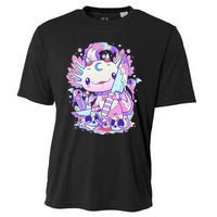 Kawaii Pastel Goth Cute and Creepy Axolotl Knife  Cooling Performance Crew T-Shirt