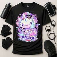 Kawaii Pastel Goth Cute and Creepy Axolotl Knife  Cooling Performance Crew T-Shirt