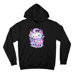 Kawaii Pastel Goth Cute and Creepy Axolotl Knife  Hoodie