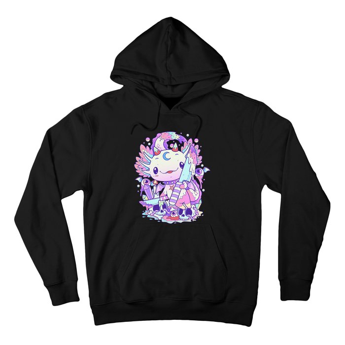 Kawaii Pastel Goth Cute and Creepy Axolotl Knife  Hoodie