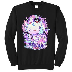 Kawaii Pastel Goth Cute and Creepy Axolotl Knife  Sweatshirt