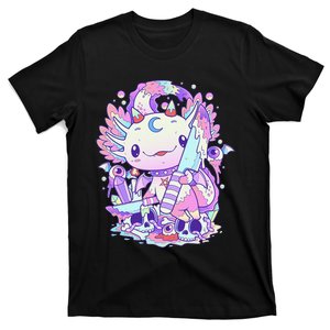 Kawaii Pastel Goth Cute and Creepy Axolotl Knife  T-Shirt