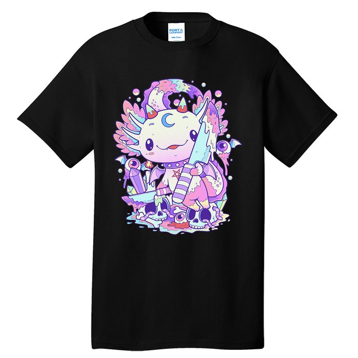 Kawaii Pastel Goth Cute and Creepy Axolotl Knife  Tall T-Shirt