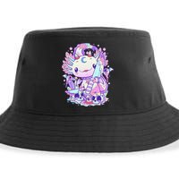Kawaii Pastel Goth Cute and Creepy Axolotl Knife  Sustainable Bucket Hat