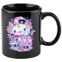 Kawaii Pastel Goth Cute and Creepy Axolotl Knife  11oz C Handle Ceramic Mug