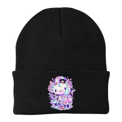 Kawaii Pastel Goth Cute and Creepy Axolotl Knife  Beanie