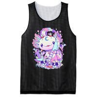 Kawaii Pastel Goth Cute and Creepy Axolotl Knife  Mesh Reversible Basketball Jersey Tank