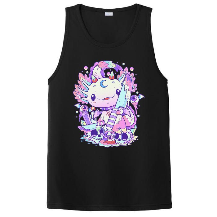 Kawaii Pastel Goth Cute and Creepy Axolotl Knife  PosiCharge Competitor Tank