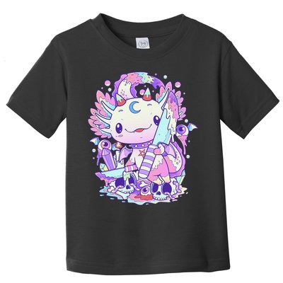 Kawaii Pastel Goth Cute and Creepy Axolotl Knife  Toddler T-Shirt