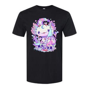 Kawaii Pastel Goth Cute and Creepy Axolotl Knife  Softstyle CVC T-Shirt