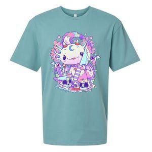 Kawaii Pastel Goth Cute and Creepy Axolotl Knife  Sueded Cloud Jersey T-Shirt