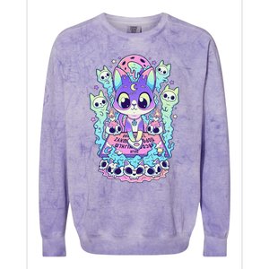 Kawaii Pastel Goth Cute and Creepy Occult Cat Ouija Board  Colorblast Crewneck Sweatshirt