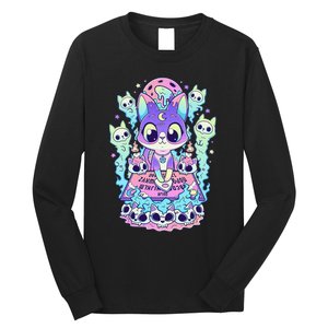 Kawaii Pastel Goth Cute and Creepy Occult Cat Ouija Board  Long Sleeve Shirt