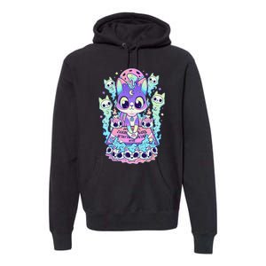 Kawaii Pastel Goth Cute and Creepy Occult Cat Ouija Board  Premium Hoodie