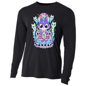 Kawaii Pastel Goth Cute and Creepy Occult Cat Ouija Board  Cooling Performance Long Sleeve Crew