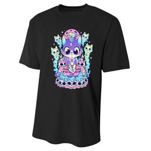 Kawaii Pastel Goth Cute and Creepy Occult Cat Ouija Board  Performance Sprint T-Shirt