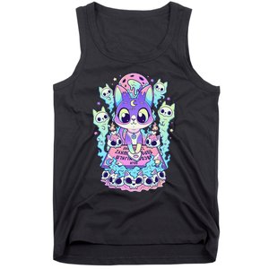 Kawaii Pastel Goth Cute and Creepy Occult Cat Ouija Board  Tank Top