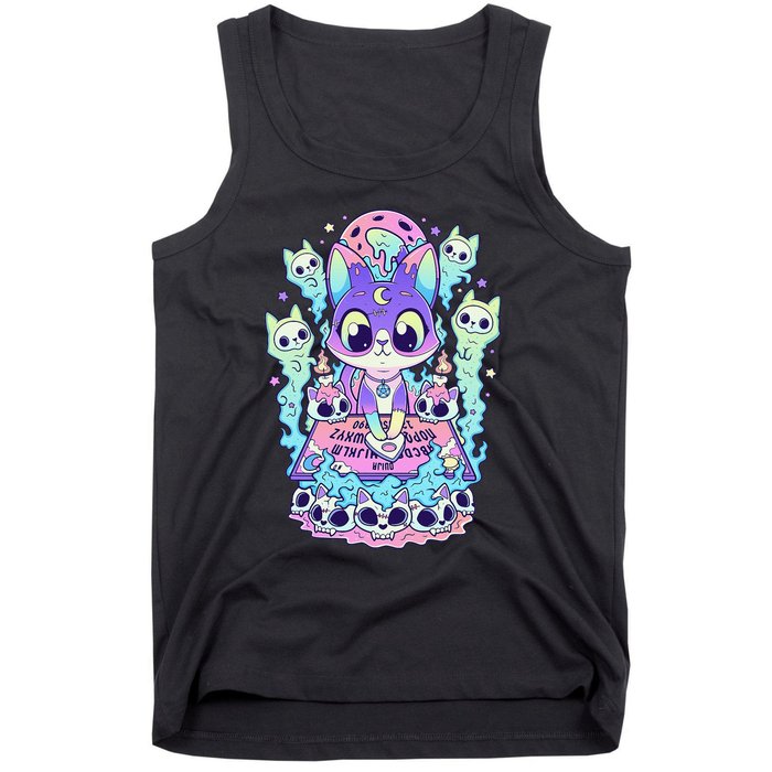 Kawaii Pastel Goth Cute and Creepy Occult Cat Ouija Board  Tank Top