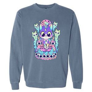 Kawaii Pastel Goth Cute and Creepy Occult Cat Ouija Board  Garment-Dyed Sweatshirt