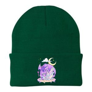 Kawaii Pastel Goth Cute Creepy Crystal Dragon  Knit Cap Winter Beanie