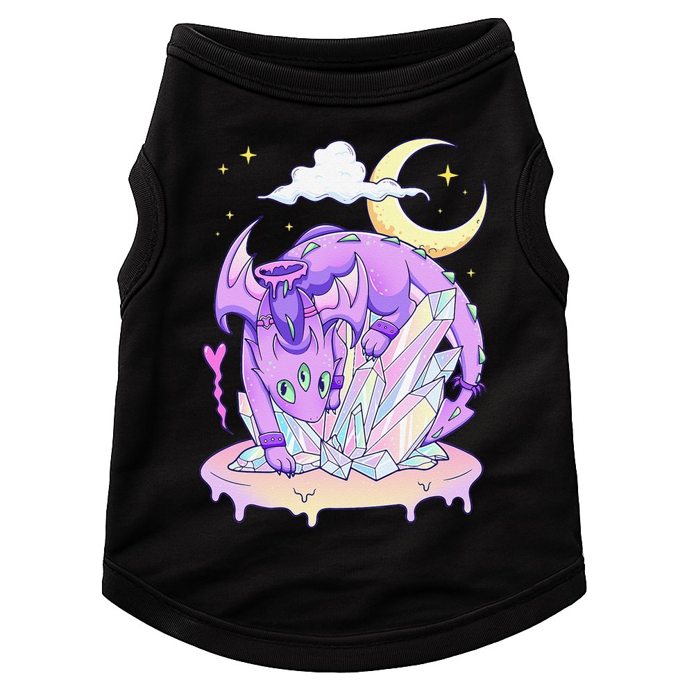 Kawaii Pastel Goth Cute Creepy Crystal Dragon  Doggie Tank