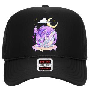 Kawaii Pastel Goth Cute Creepy Crystal Dragon  High Crown Mesh Back Trucker Hat