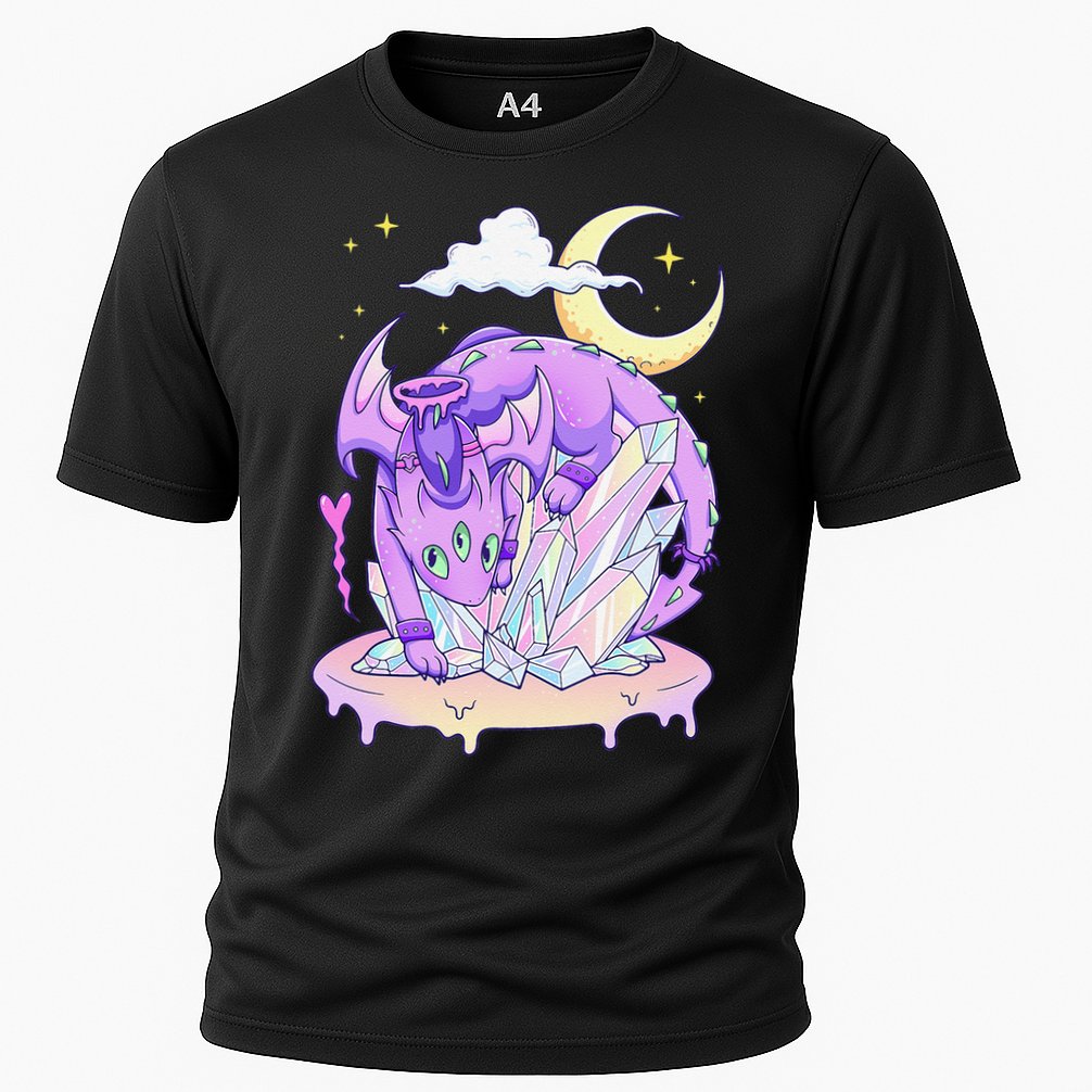 Kawaii Pastel Goth Cute Creepy Crystal Dragon  Cooling Performance Crew T-Shirt