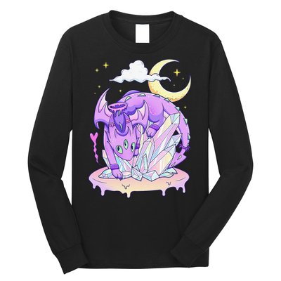 Kawaii Pastel Goth Cute Creepy Crystal Dragon  Long Sleeve Shirt