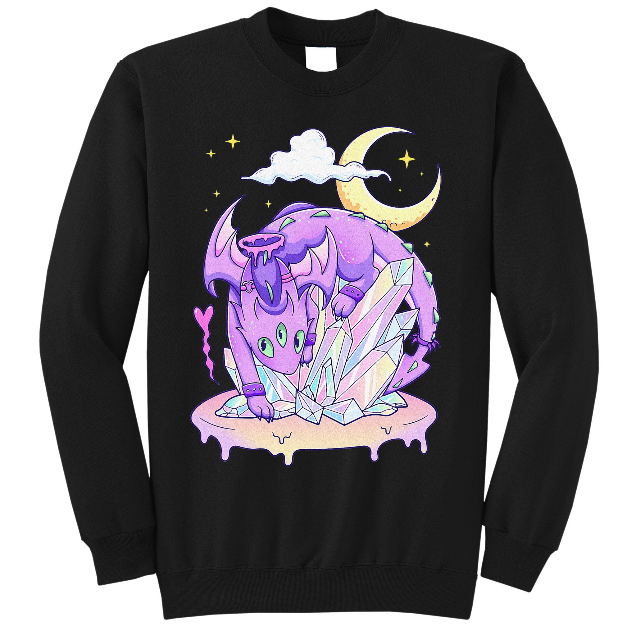 Kawaii Pastel Goth Cute Creepy Crystal Dragon  Sweatshirt