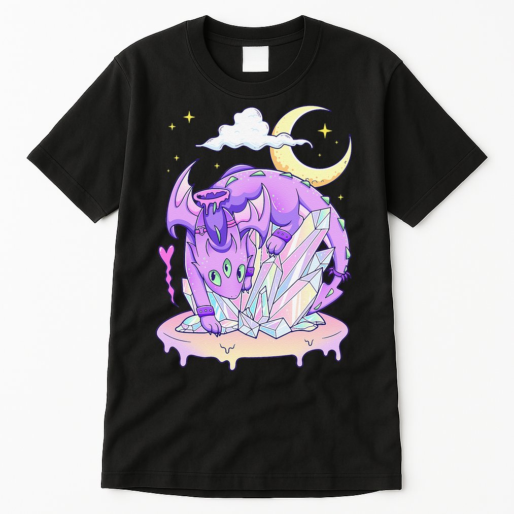 Kawaii Pastel Goth Cute Creepy Crystal Dragon  Tall T-Shirt