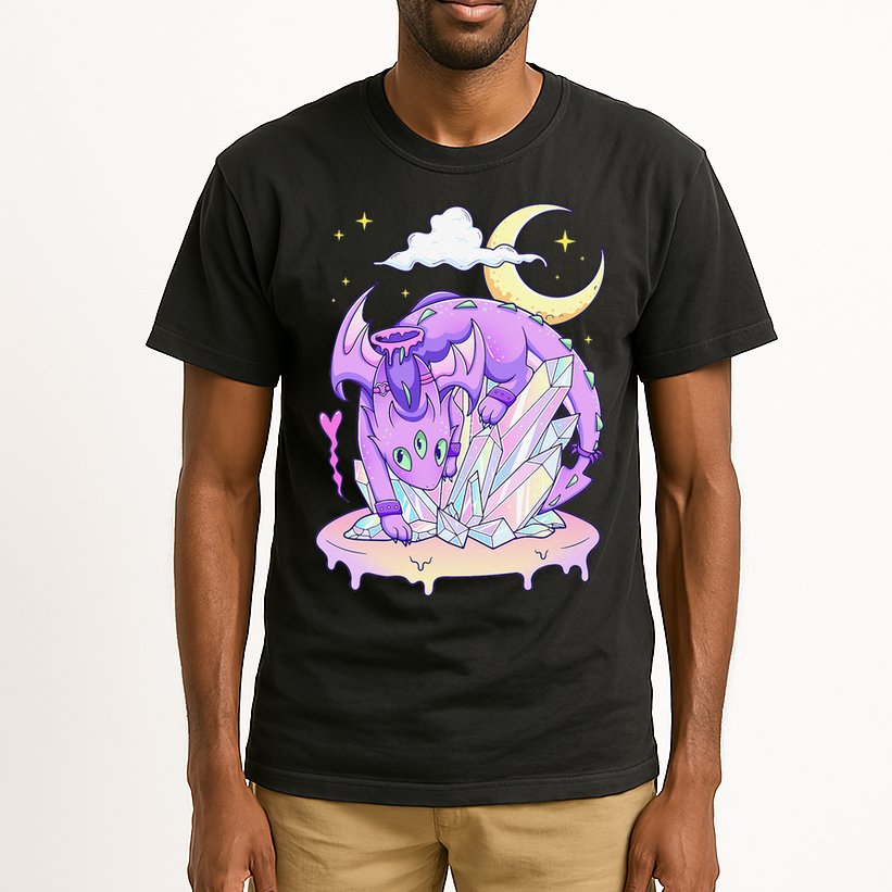 Kawaii Pastel Goth Cute Creepy Crystal Dragon  Tall T-Shirt