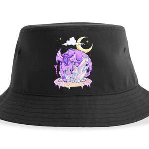 Kawaii Pastel Goth Cute Creepy Crystal Dragon  Sustainable Bucket Hat