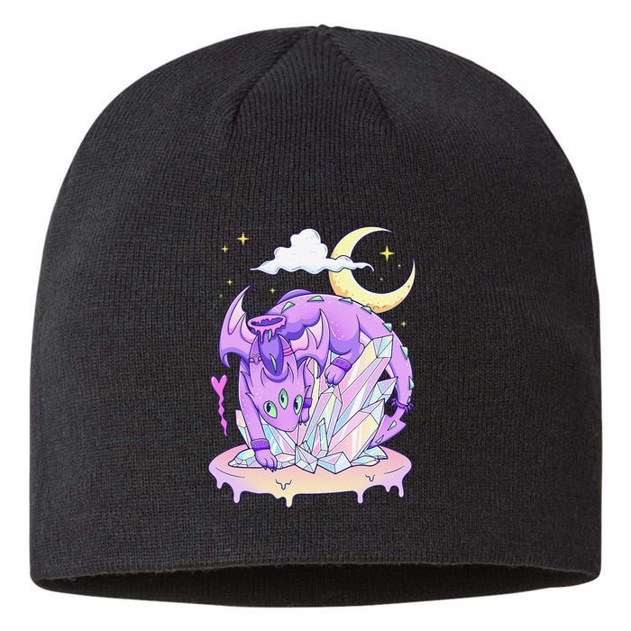 Kawaii Pastel Goth Cute Creepy Crystal Dragon  Sustainable Beanie