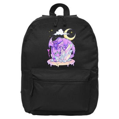 Kawaii Pastel Goth Cute Creepy Crystal Dragon  16 in Basic Backpack