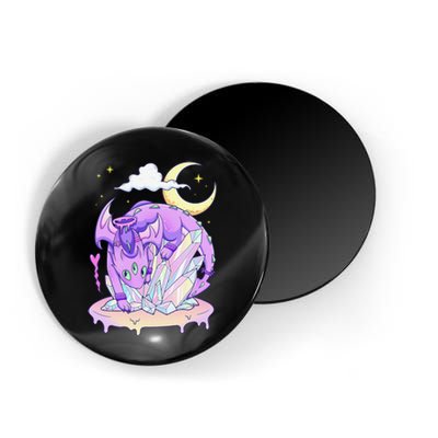 Kawaii Pastel Goth Cute Creepy Crystal Dragon  Magnet