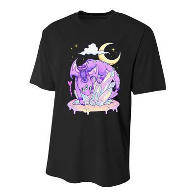 Kawaii Pastel Goth Cute Creepy Crystal Dragon  Youth Performance Sprint T-Shirt