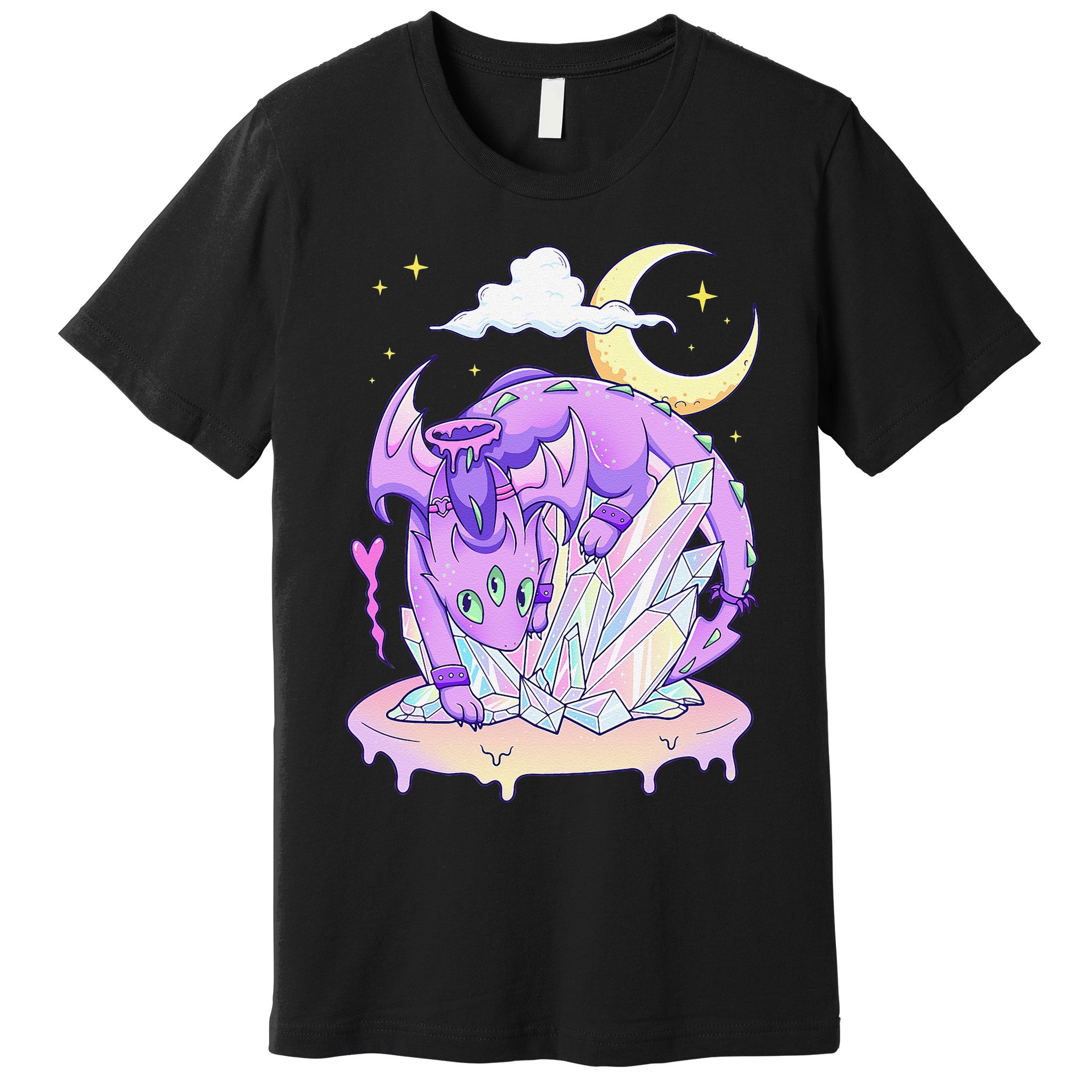 Kawaii Pastel Goth Cute Creepy Crystal Dragon  Premium T-Shirt