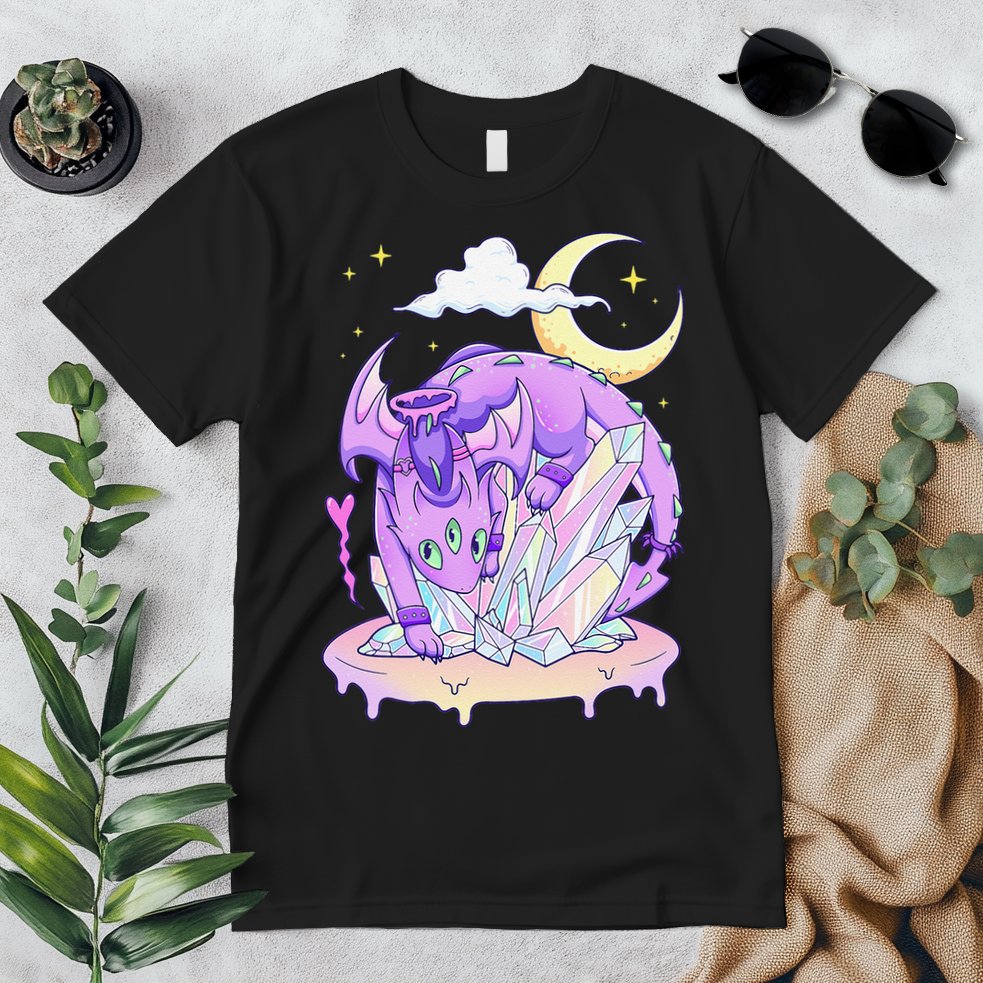 Kawaii Pastel Goth Cute Creepy Crystal Dragon  Premium T-Shirt