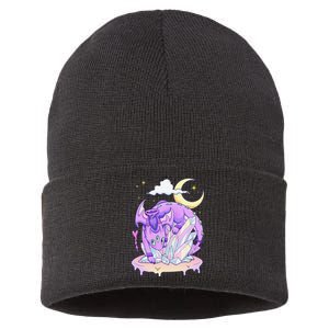 Kawaii Pastel Goth Cute Creepy Crystal Dragon  Sustainable Knit Beanie