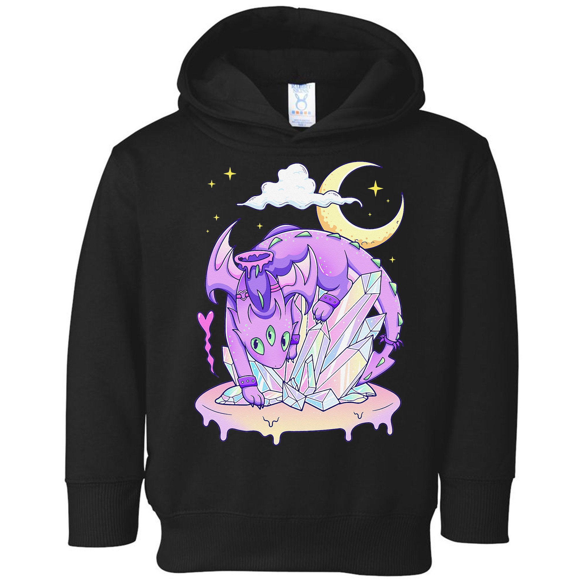 Kawaii Pastel Goth Cute Creepy Crystal Dragon  Toddler Hoodie