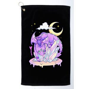 Kawaii Pastel Goth Cute Creepy Crystal Dragon  Platinum Collection Golf Towel